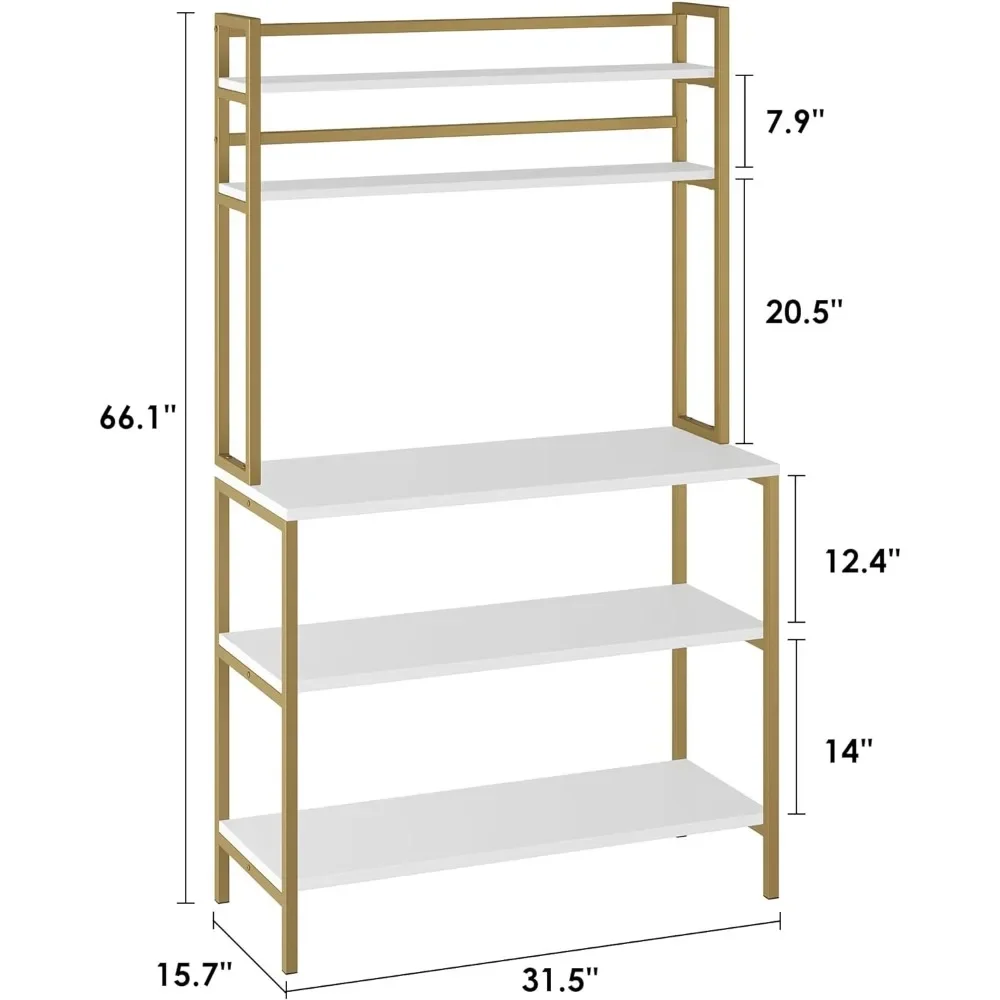 Microwave Stand Kitchen Rack With Hutch Shelf 5-Tier Coffee Bar With Storage Freight Free Accessories & Organization Home