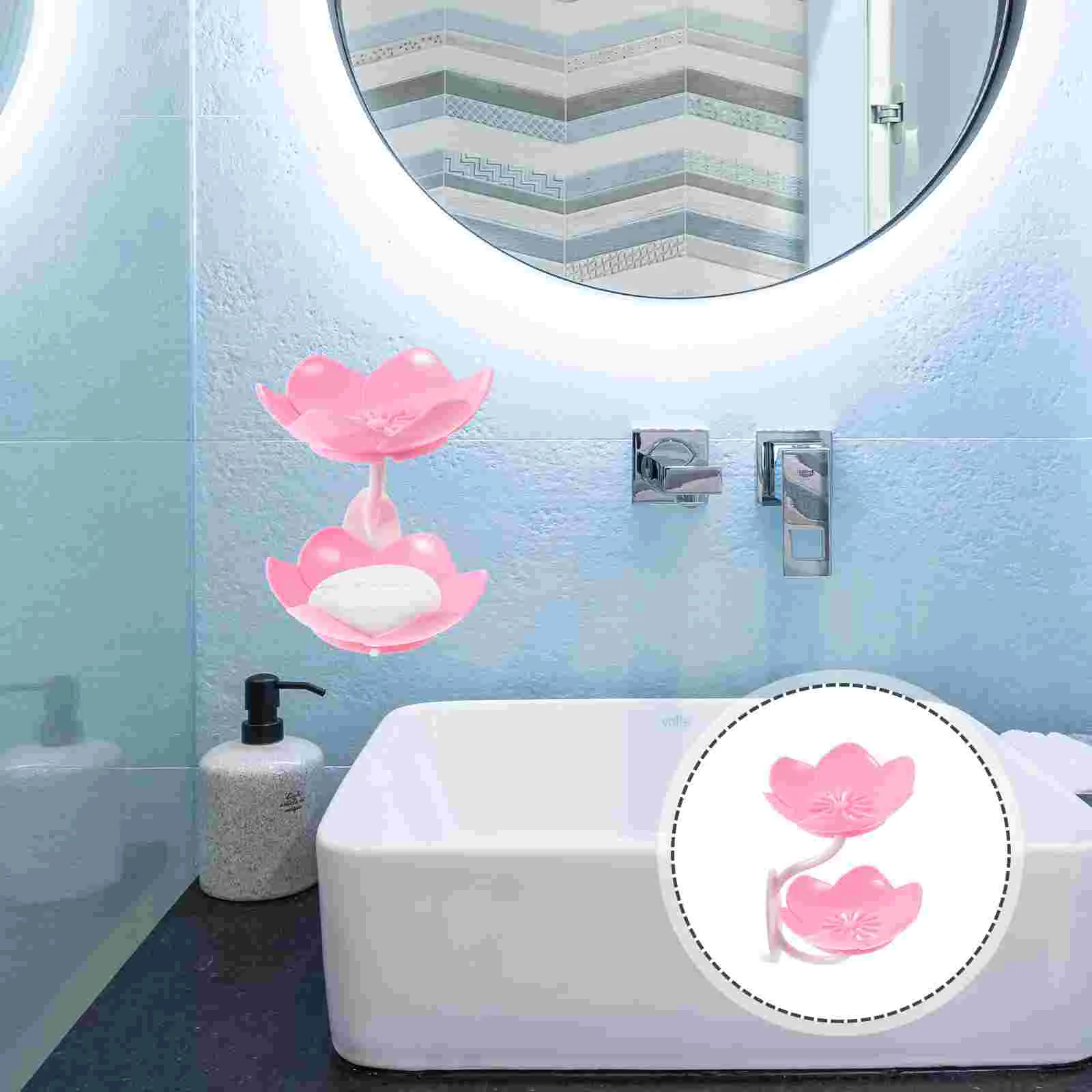 

Double Layer Soap Dish Caviar Holographic Gel Nail Polish Glitter Pink Holder for Wall Self Draining Simple Dad