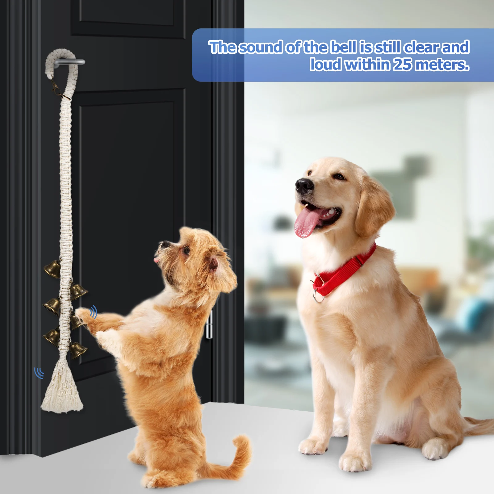 

Training Dog Doorbell Cotton Rope Design With Bells For Outside Access And Potty Training Supplies
