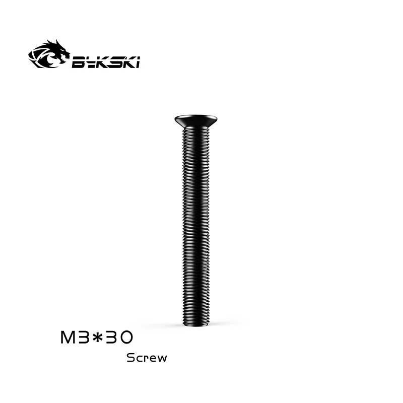 Bykski Mounting Metal Screws for Water Cooling Radiator, 4pcs/Lot M3x35 / M3x30 Radiator Accessories for Fixing Fan Black