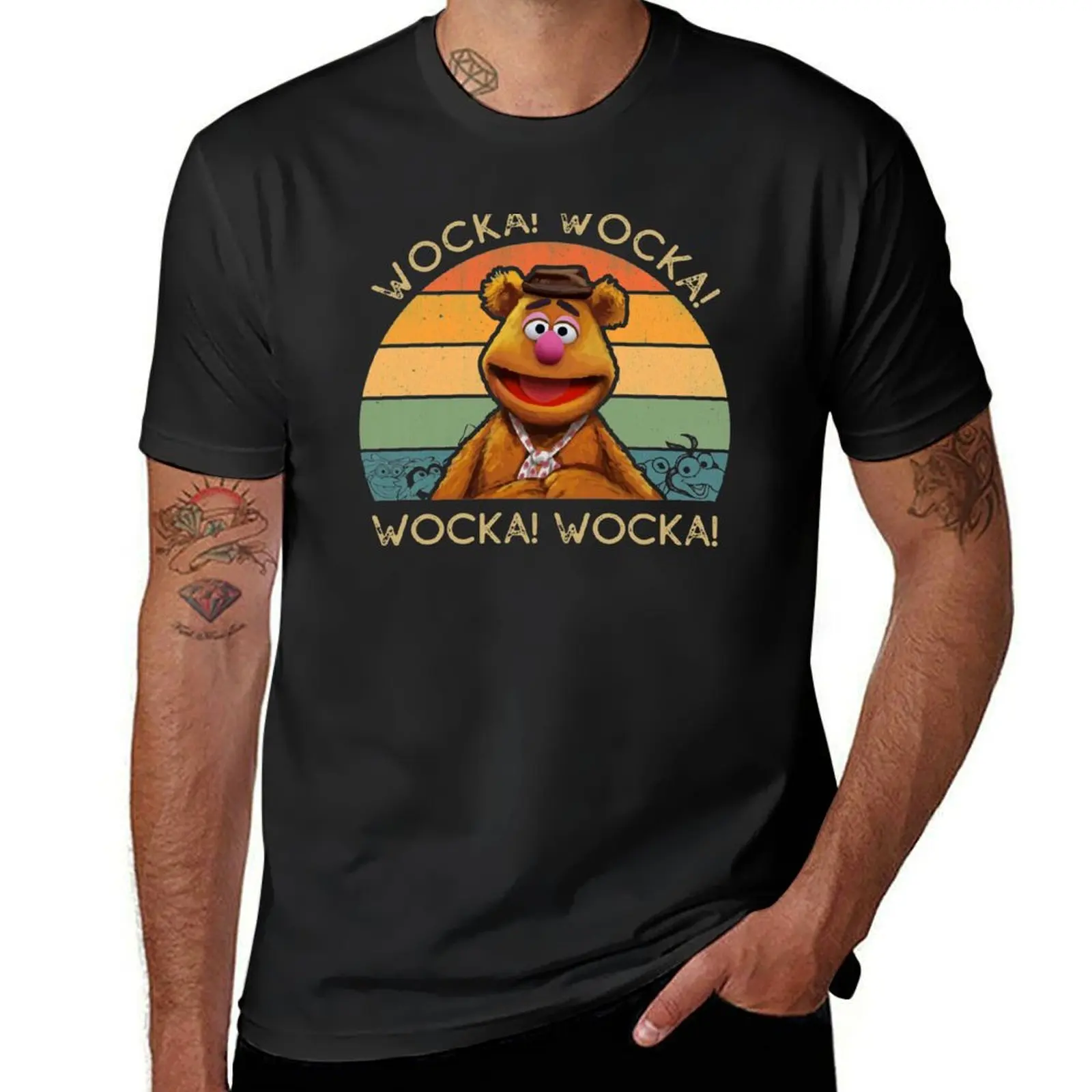 Fozzie Wocka Bear T-Shirt kawaii clothes quick-drying Short sleeve tee clothes for men