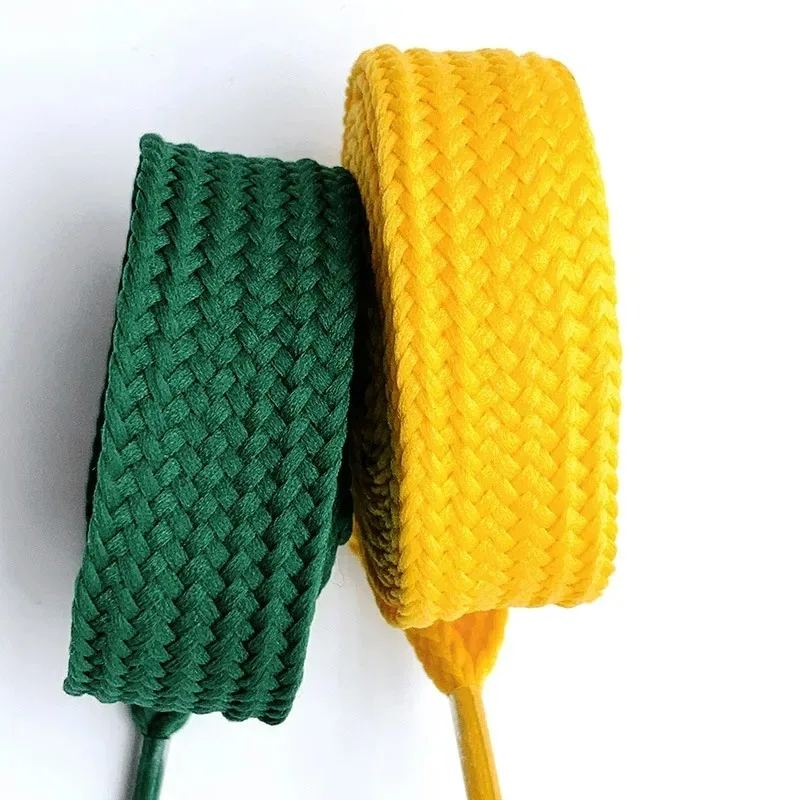 1Pair 2CM New Fashionable Cotton Rope Flat Shoelaces Casual Sneakers Classic Shoelace Men Women Fashion Shoes Accessories