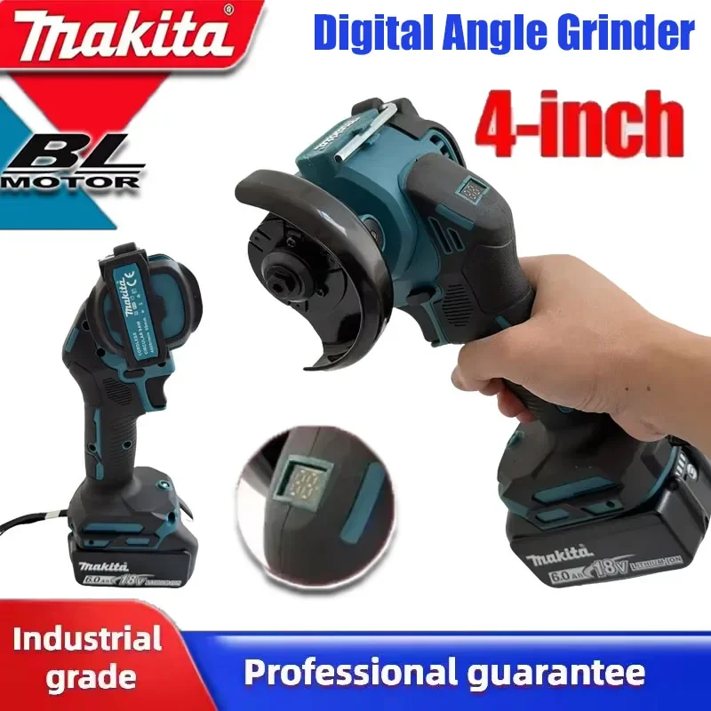Makita Digital Display Brushless Mini Angle Grinder For 20V / 18V Battery Grinding Machine Cutting Power Tool