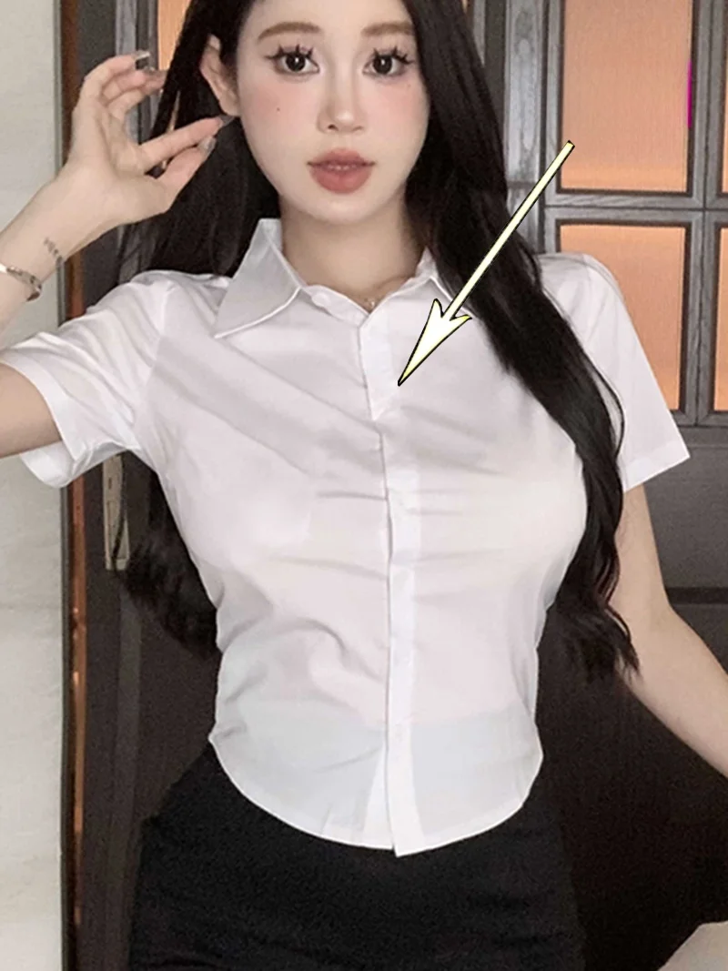 

Slim Fit ort Sve irt Women's Profional Work orm Thin Design Summer Secretary OL orm Commute Sle Pure Color