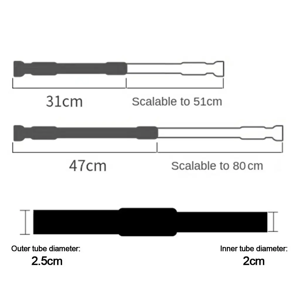 New Stainless Steel Curtain Telescopic Pole Loaded Hanger Adjustable Hanging Rods Bathroom Product Household Wardrobe view 6