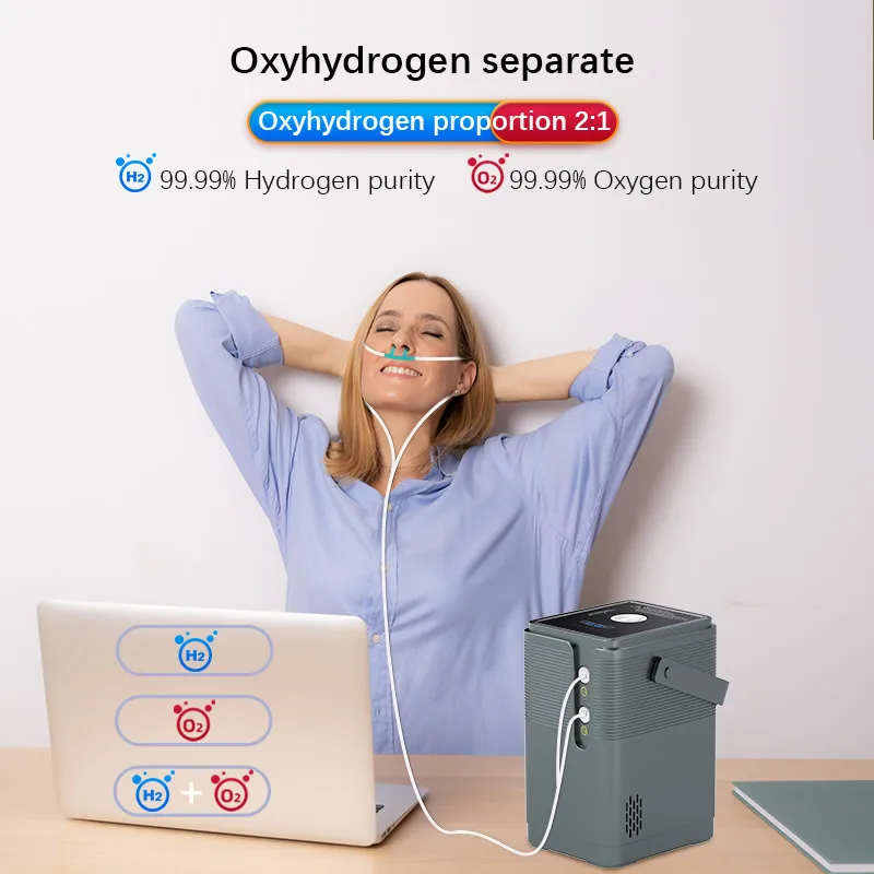 Generatore di idrogeno da 300 ml/min H2 elettrolisi dell'acqua generatore di gas idrogeno molecolare macchina per inalazione idrogeno