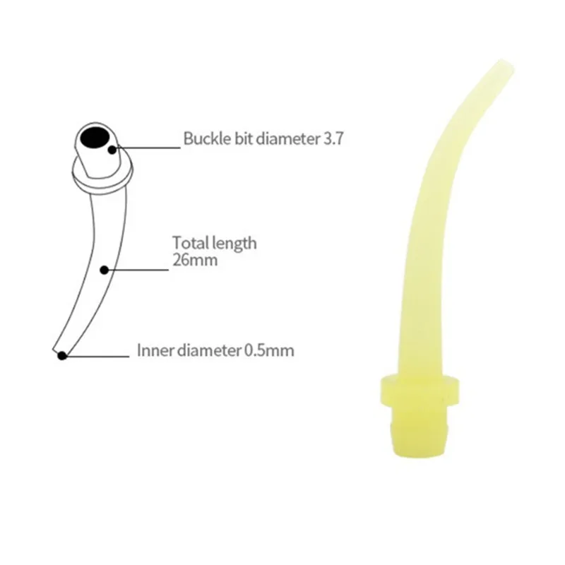 Bicos Misturadores Descartáveis para Impressão Intraoral, Pontas de Mistura, Seringa, Borracha De Silicone, Transportador, Cabeça De Mistura, Materiais Dentários, 100 unid