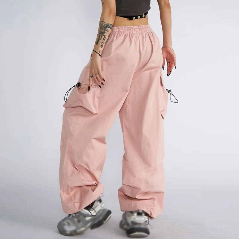 

Women's leggings Drawstring Streetwear Women's cargo pants Design sense Solid color Drawstring designer Autumn .