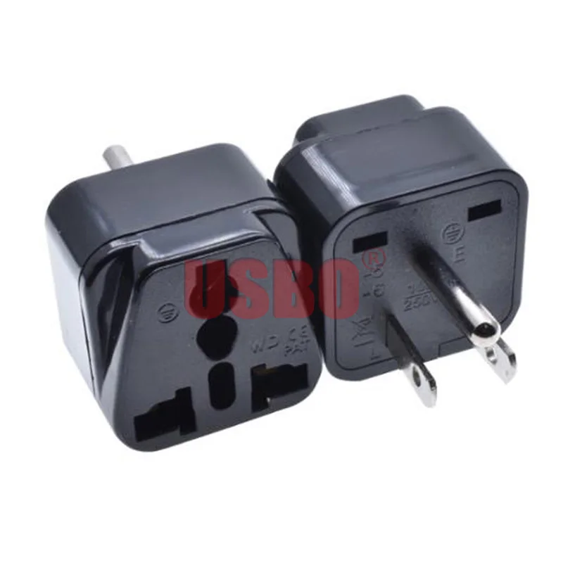 Universal Black White Copper 15A 125V USA Japan Canada Mexico 5-15P 3pin travel adapter plug socket converter for US EU AU UK