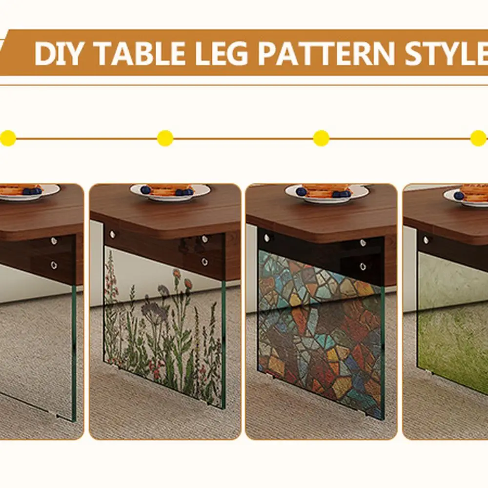 โต๊ะกาแฟแบบยกได้ ลายไม้สีเข้ม ขากระจกนิรภัย ทันสมัยอเนกประสงค์ ใช้ได้ทั้งห้องนั่งเล่นและสำนักงาน พร้อมที่เก็บของ