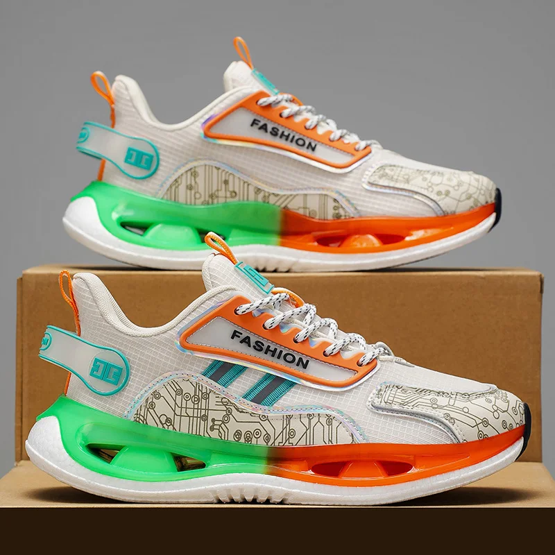 Men Wear Resistant Light Casual Sneakers No Slip Soft sole Breathable Comfort Running Sport Shoes Lace Up Thick Bottom Footwear