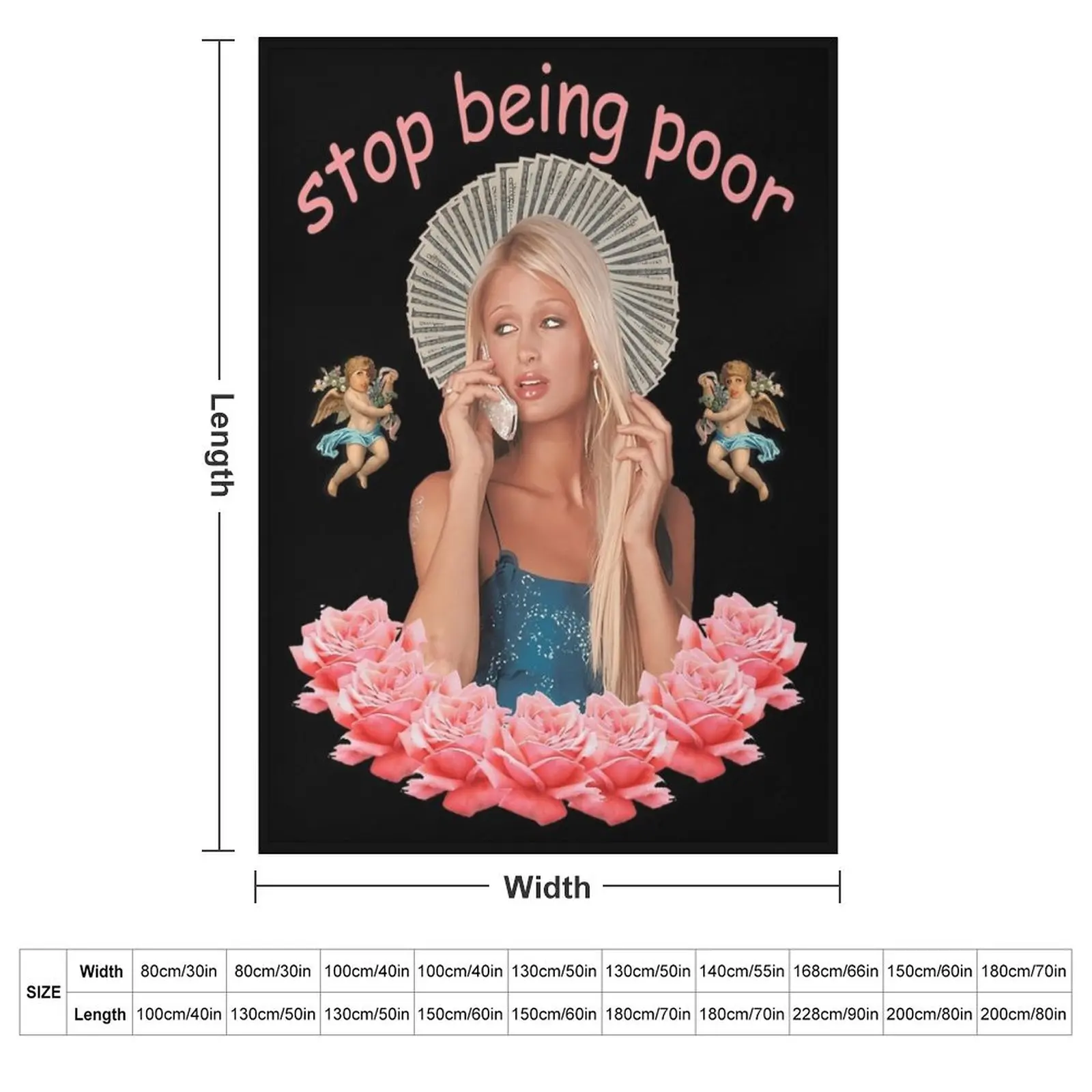 Paris Hilton 'Stop Being Poor' Throw Blanket sofa bed Tourist cosplay anime Extra Large Throw Blankets