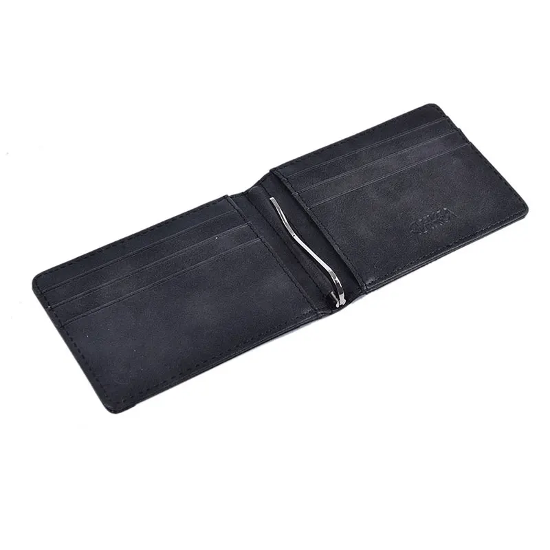 RFID Herren Leder Slim Bifold Geldklammer Brieftasche Vordertasche Kreditkartenhalter – Detail 3
