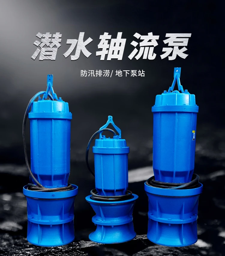 For Large Flow Submersible Axial-Flow Pump Vertical Farmland Irrigation High Power Land Reclamation Pump Flood Control