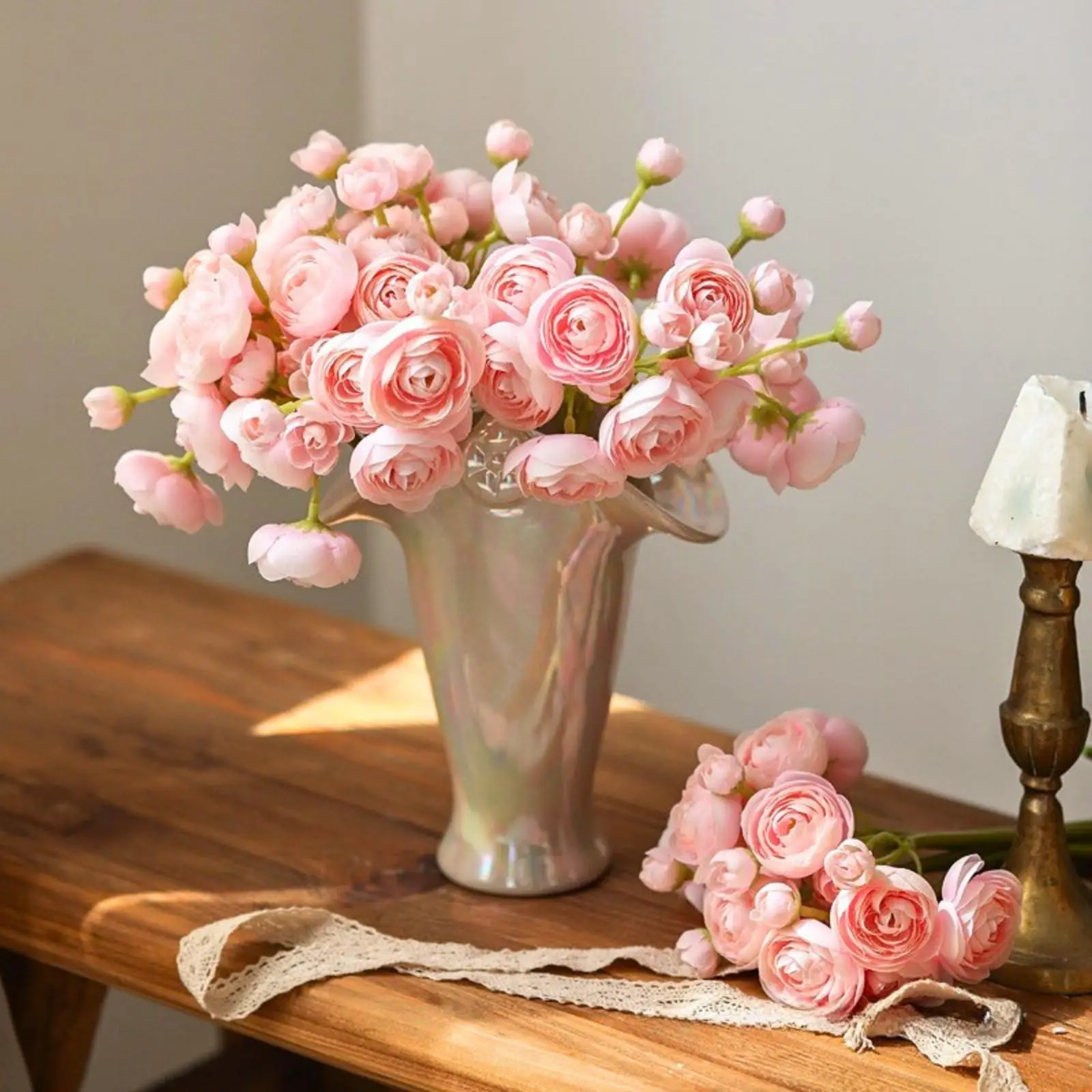 6 قطعة/الحفزة Ranunculus الزهور الاصطناعية باقات الفاوانيا الصغيرة ورد صناعي لحفل الزفاف DIY بها بنفسك الأزهار تحف الزفاف ديكور المنزل #2