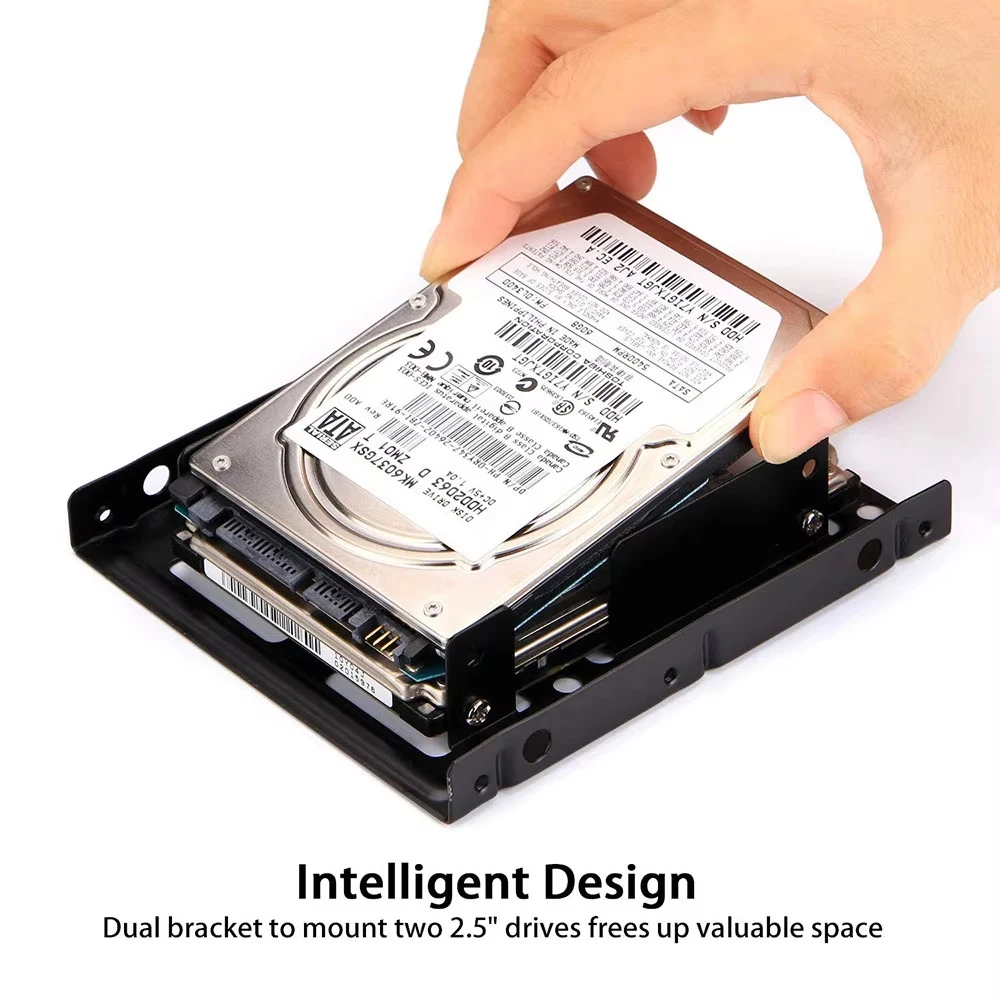 Metal Material 2.5" To 3.5" Dual Hard Drive Bay Mounting Bracket - 2 X 2.5" To 3.5" HDD / SSD Bracket Desktop Hard Drive Rack