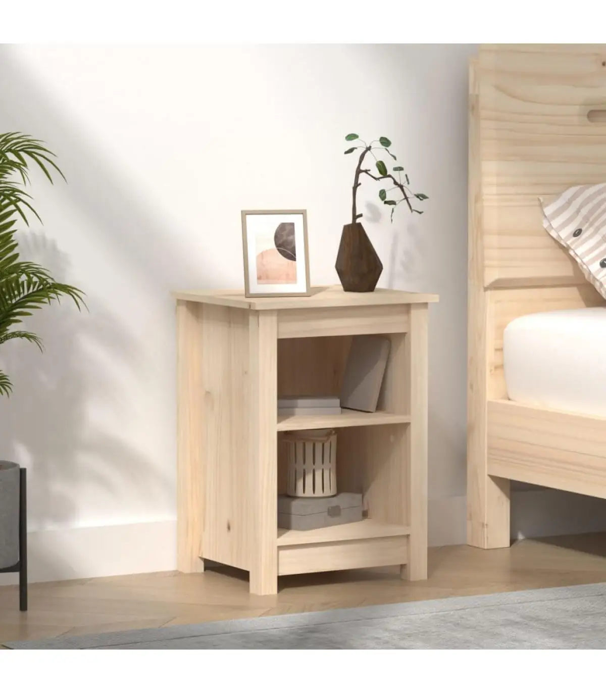 Bedside tables bedside table solid pine wood 40x35x55 cm