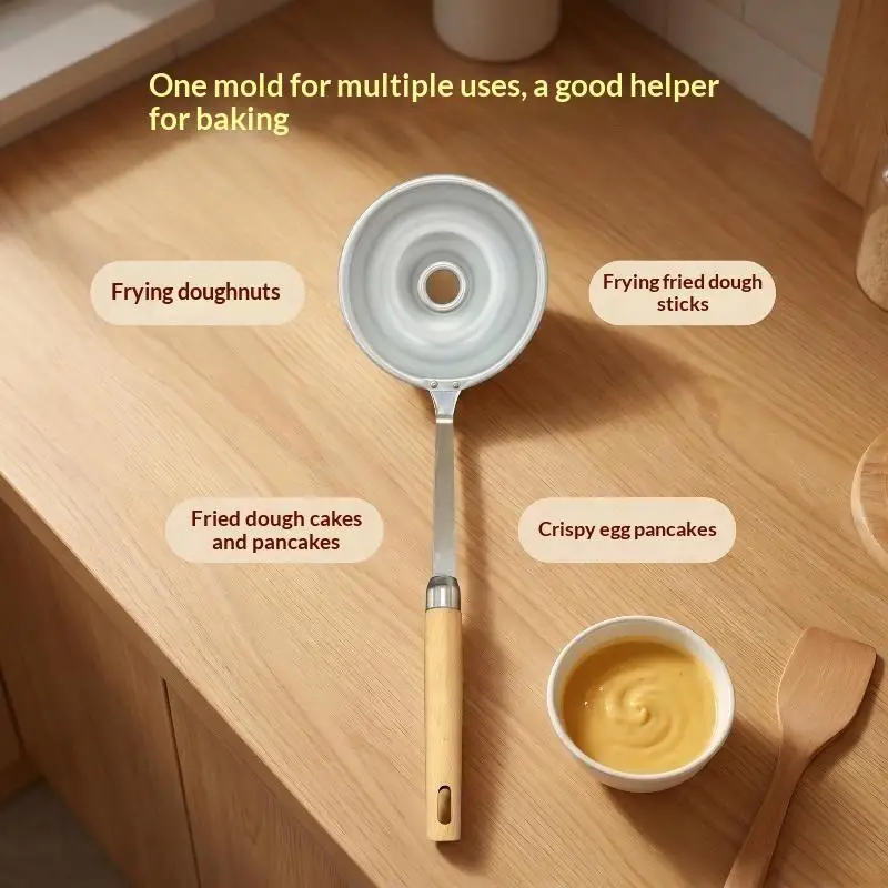 Iron Frying Spoon Mold Donut Scallion Pancake Maker Home Fried Snack Making Tool