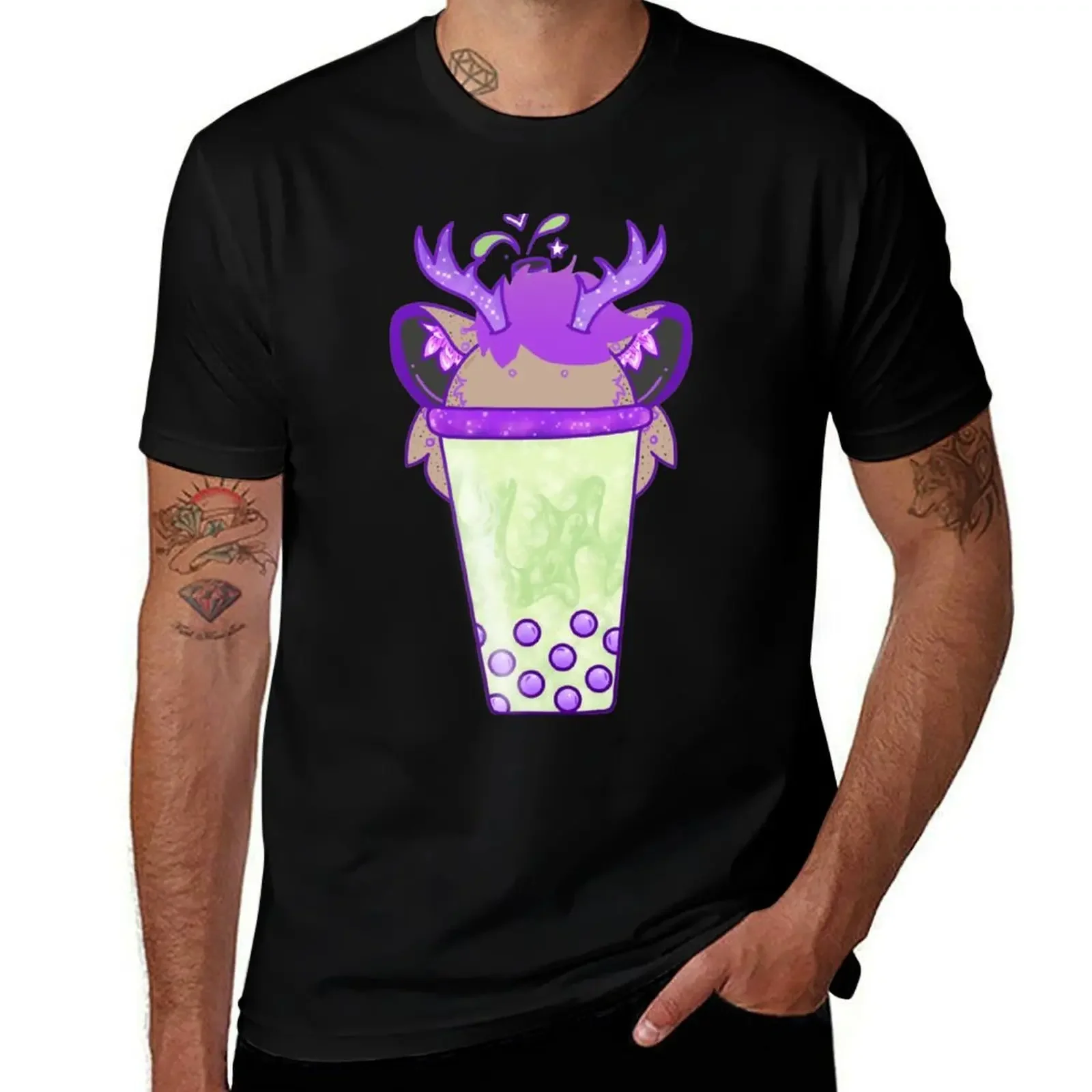 Matcha Galaxy Deer Boba Drink-Camiseta inspirada en OC, camisa de verano, nueva edición, tops bonitos, camiseta gráfica para hombre