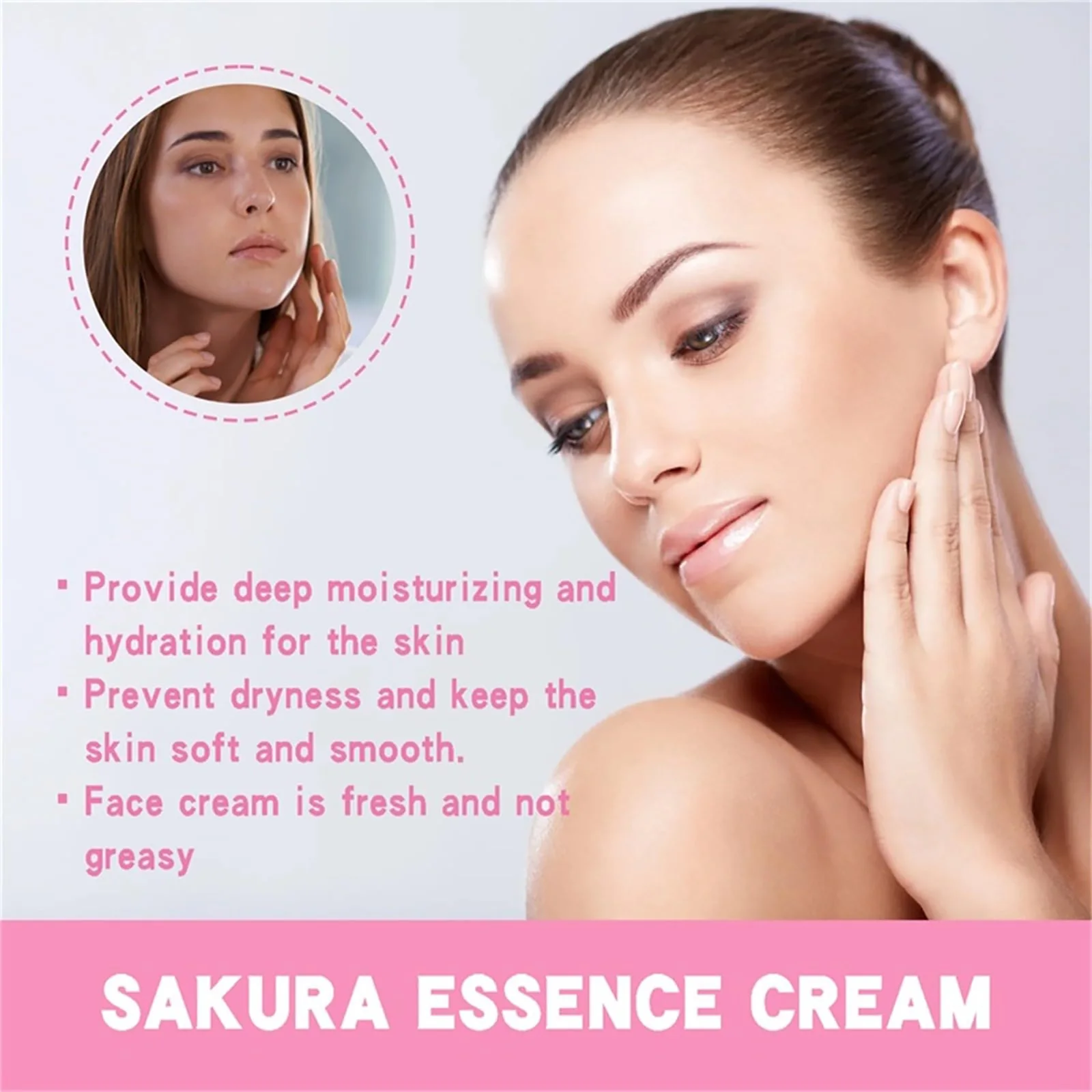 Japan Sakura Essence Cream, Sakura Tone Up Cream with Hyaluronic Acid,