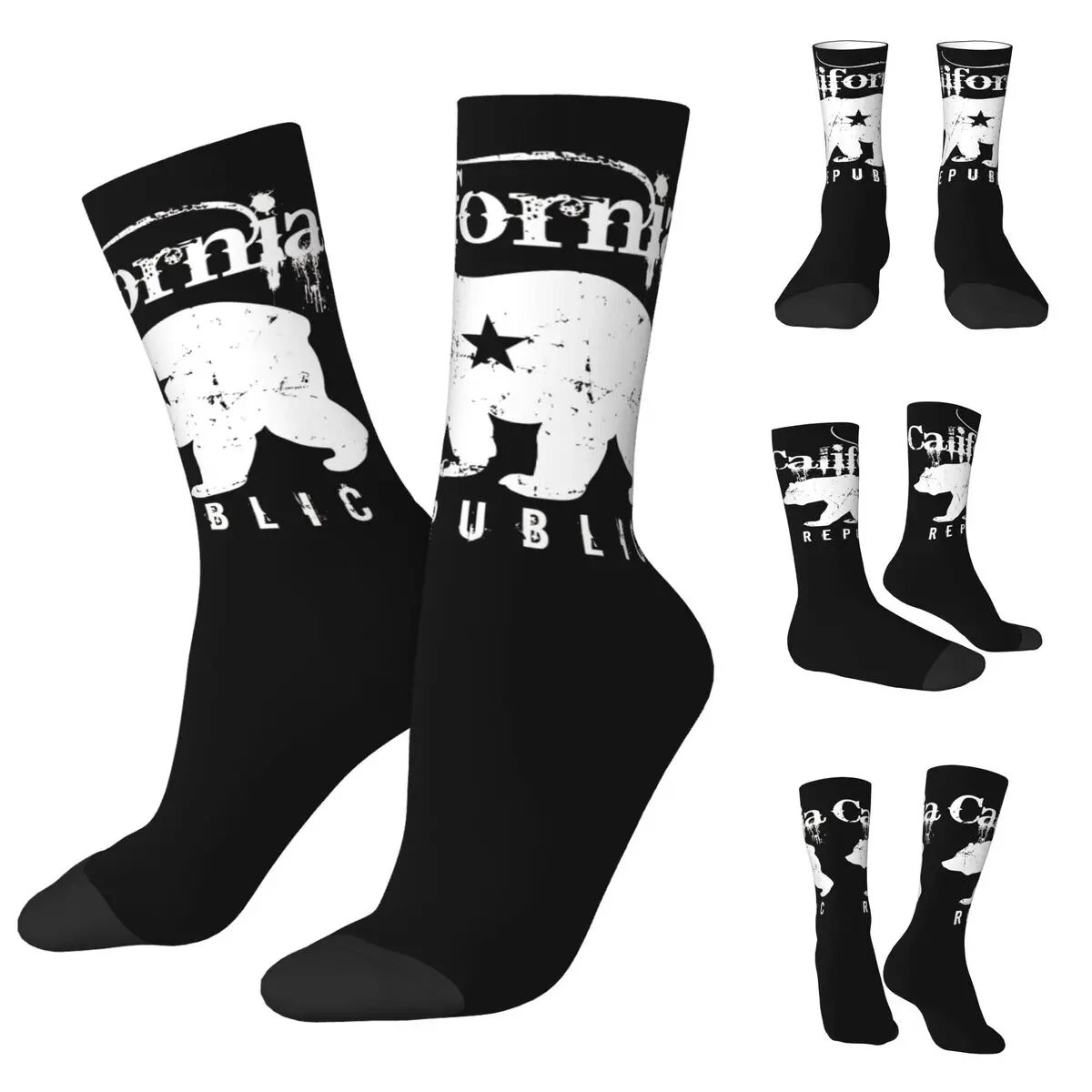 California West Coast Beach Bear Surfing Men Women Socks,Motion Beautiful printing Suitable for all seasons Dressing Gifts