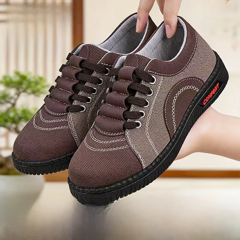 Beijing Ladies Traditional Cloth Shoes Anti-slip Soft Bottom Comfortable Walking Shoes for Middle-Aged And Elderly Women