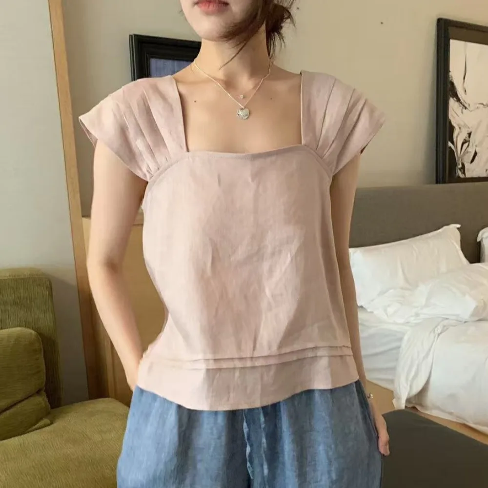 Chic Korean Sle Women's Vest Strapl Svel Top Ele Tied Design Faionable mat Summer Outfit