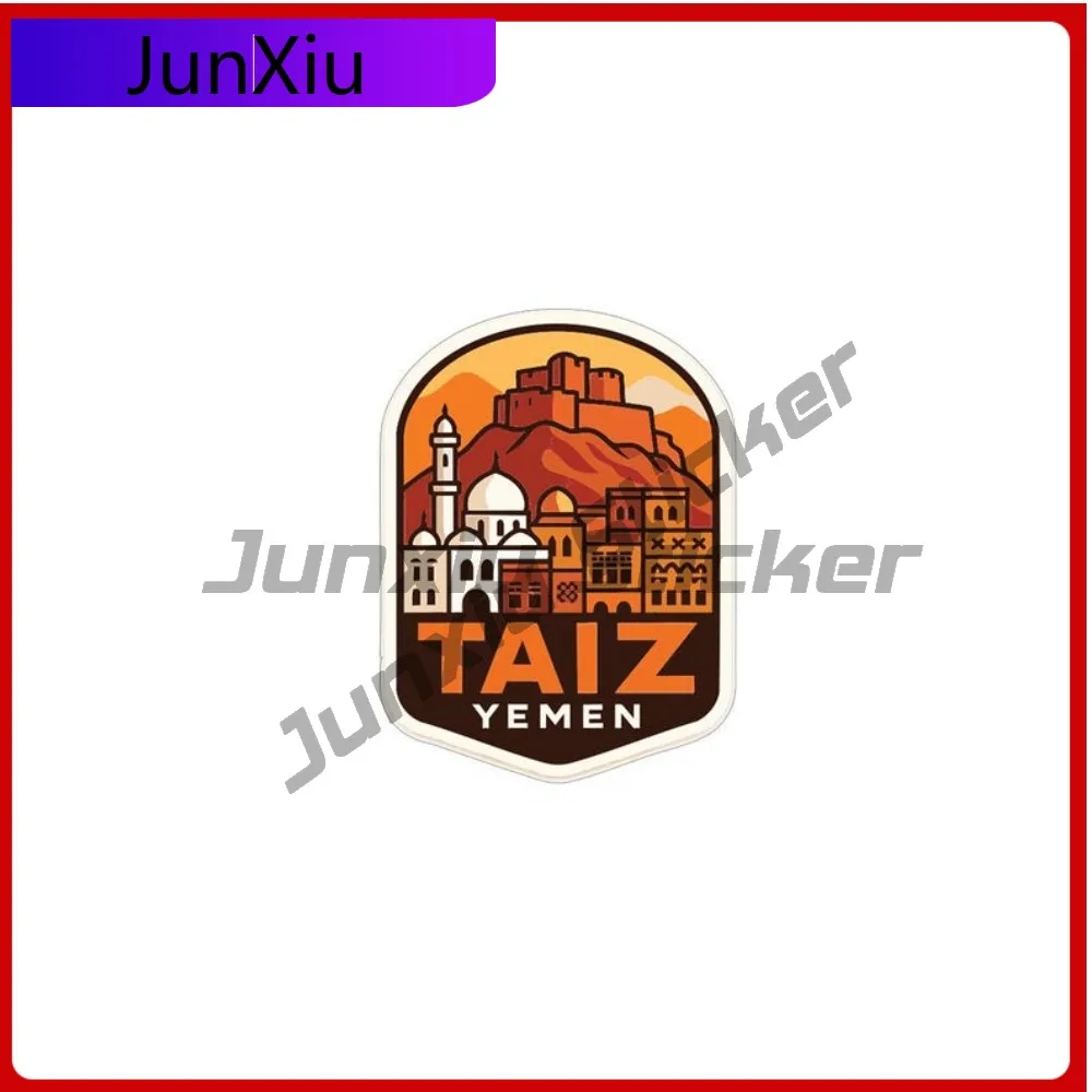 

Taiz Yemen City Sticker Car Camper Accessories Vinyl Scratch-proof Decal Camper Luggage Windshield Bumper Truck Funny Car Decor