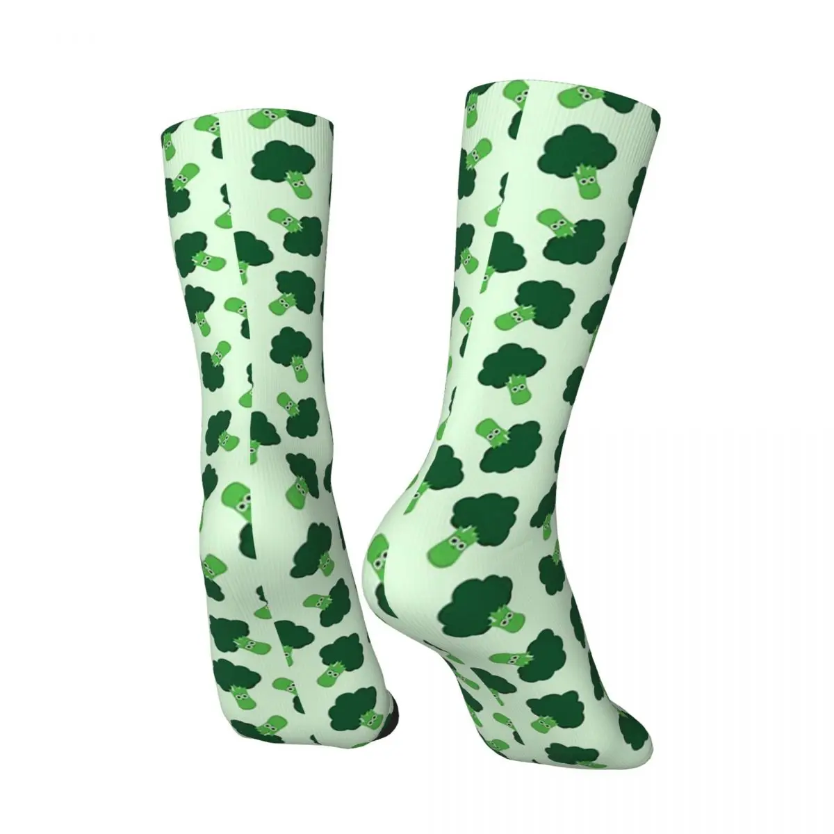 All Seasons Green Cartoon Broccoli Element Socks Harajuku Crew Socks Hip Hop Stockings for Men Women Valentine's Day Gifts