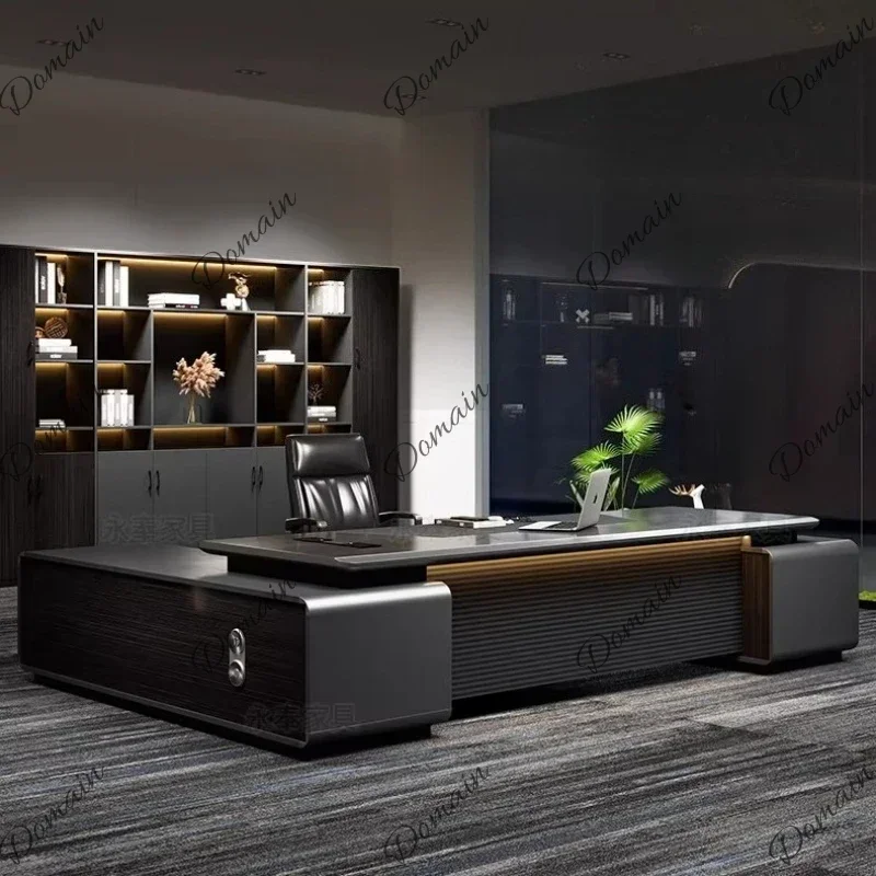 46XX Multi Functional Baking Paint Computer Desk Modern Minimalism Luxury Office Table L Shaped Desk Bureaux De Travail Furnitur