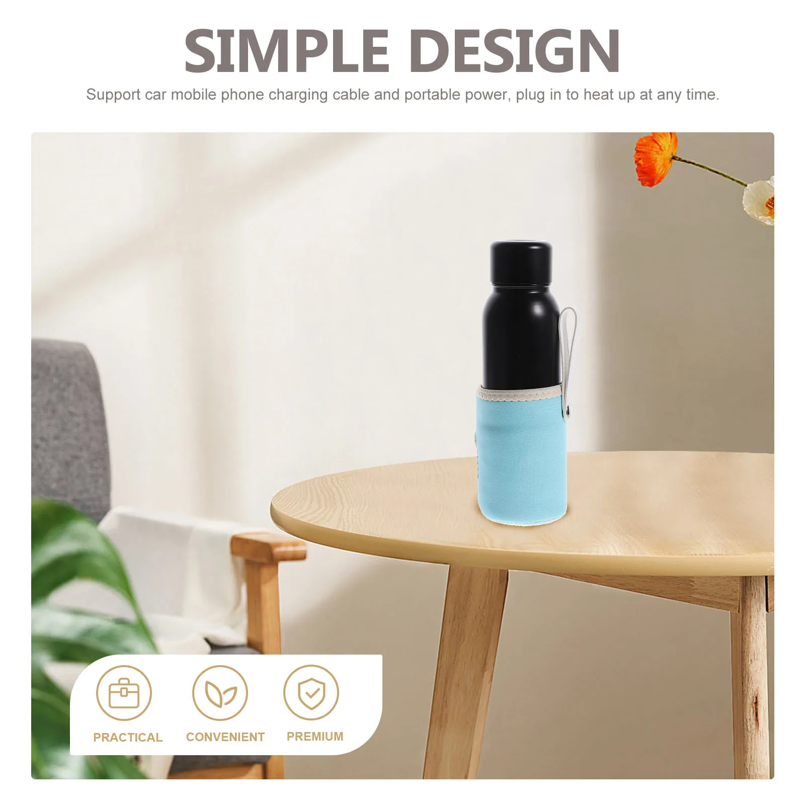Chauffe-biberon USB adapté aux voyages pour l'alimentation du lait de bébé, support chaud isolé réutilisable, Compatible avec tous les Types de biberons