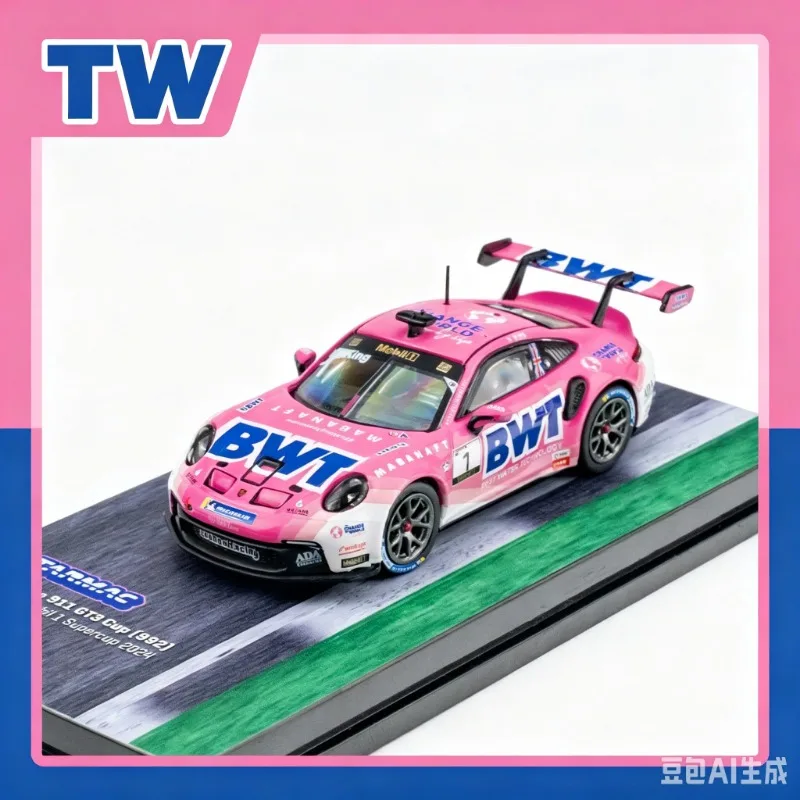 

TW 1:64 911 GT3 Cup 992 BWT Simulation Alloy Car Model Adult Collectibles, Simulation Static Ornaments, Male Gifts.