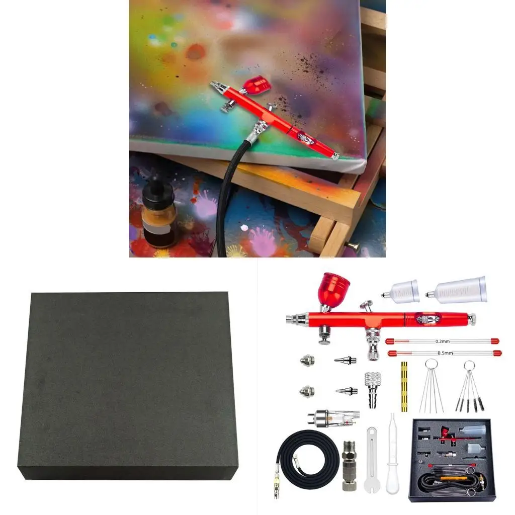 

652F Аэрограф двойного действия, модель, многофункциональные распылители с гравитационной подачей, набор пистолетов для спреев,