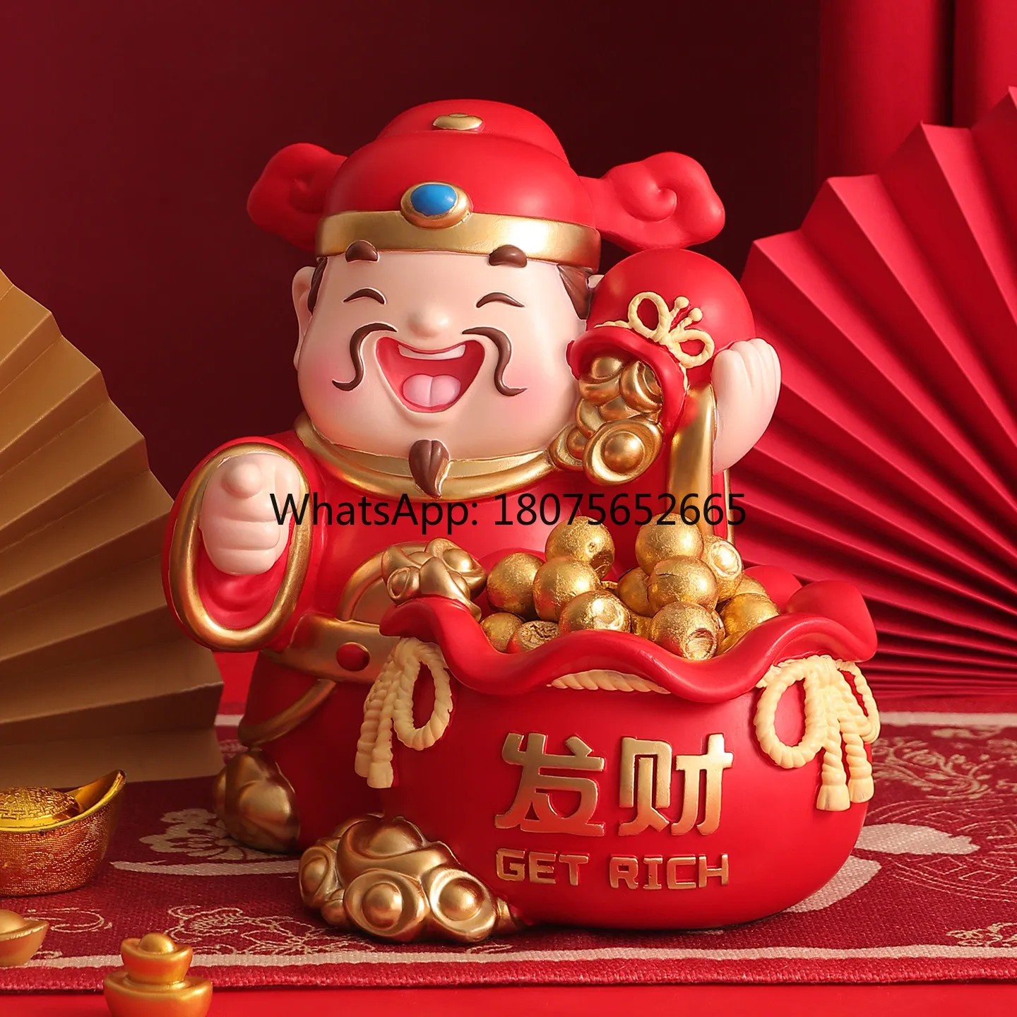 God of wealth key storage entrance entrance ornaments living room table front desk decorations housewarming gifts