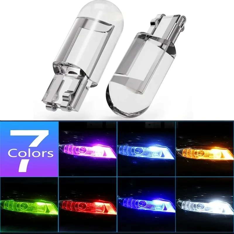10 шт. Новые светодиодные лампы T10 W5W WY5W 168 501 2825 COB для автомобиля: габаритные огни, подсветка дверей, приборной панели, номерного знака, 12В