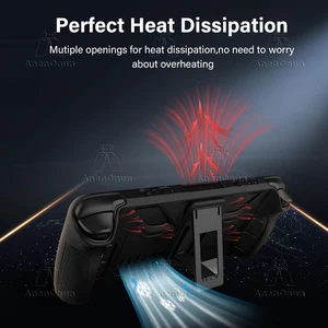 Steam Deck Casing Pelindung Pas Penuh dengan Dudukan Lipat Cangkang Lunak Antiselip Antiselip Cangkang Lunak Aksesori Penutup Silikon Berkualitas Tinggi 12 kasus steamdeck penjualan terbaik - №