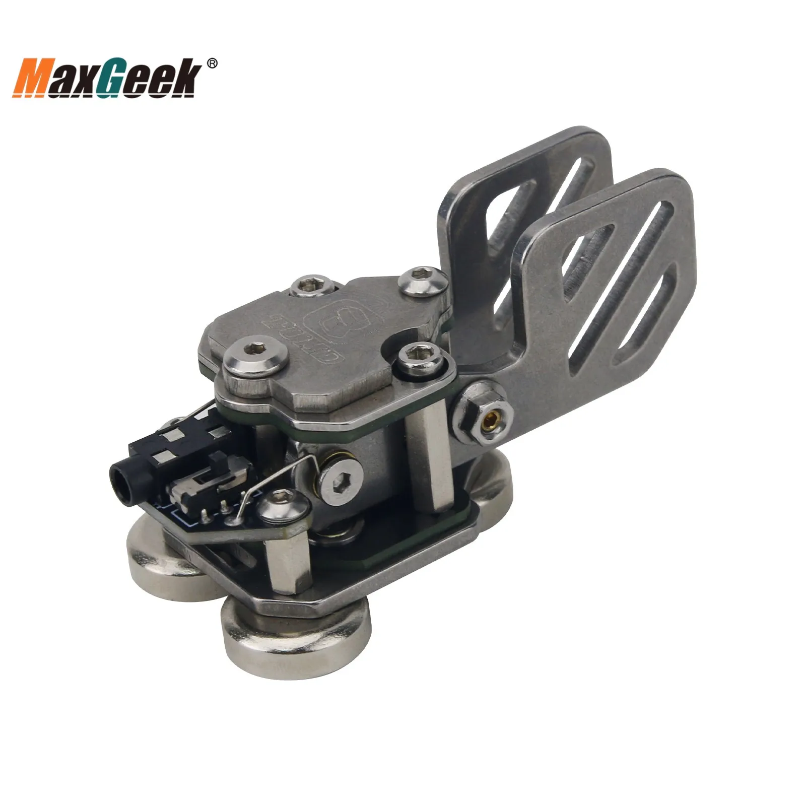 Stainless Steel CW Morse Key Portable Telegraph Key Paddle Key With Magnetic Base For Radio Users