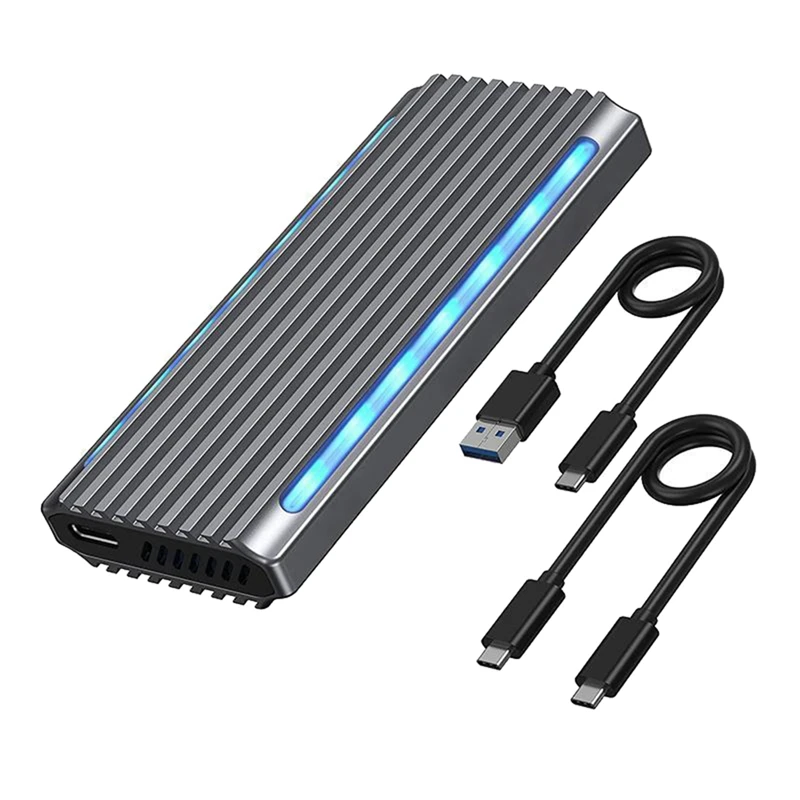 

Корпус SSD M.2 Nvme NGFF USB 3.1 Type-C 10 Гбит/с SATA HDD Box 2230/2242/2260RGB LED Dual Protocol M2 SSD Enclosure Box, прочный