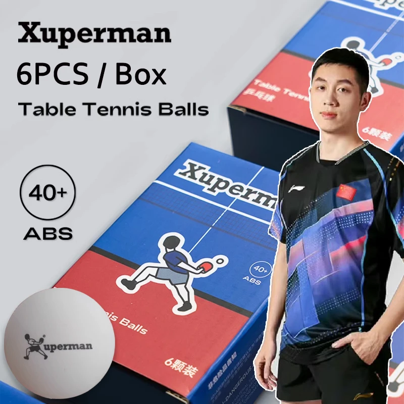 Xuperman Xuxin ABS 40+ Table Tennis Balls 6pcs/box White Ping Ping Balls with Seam for Training