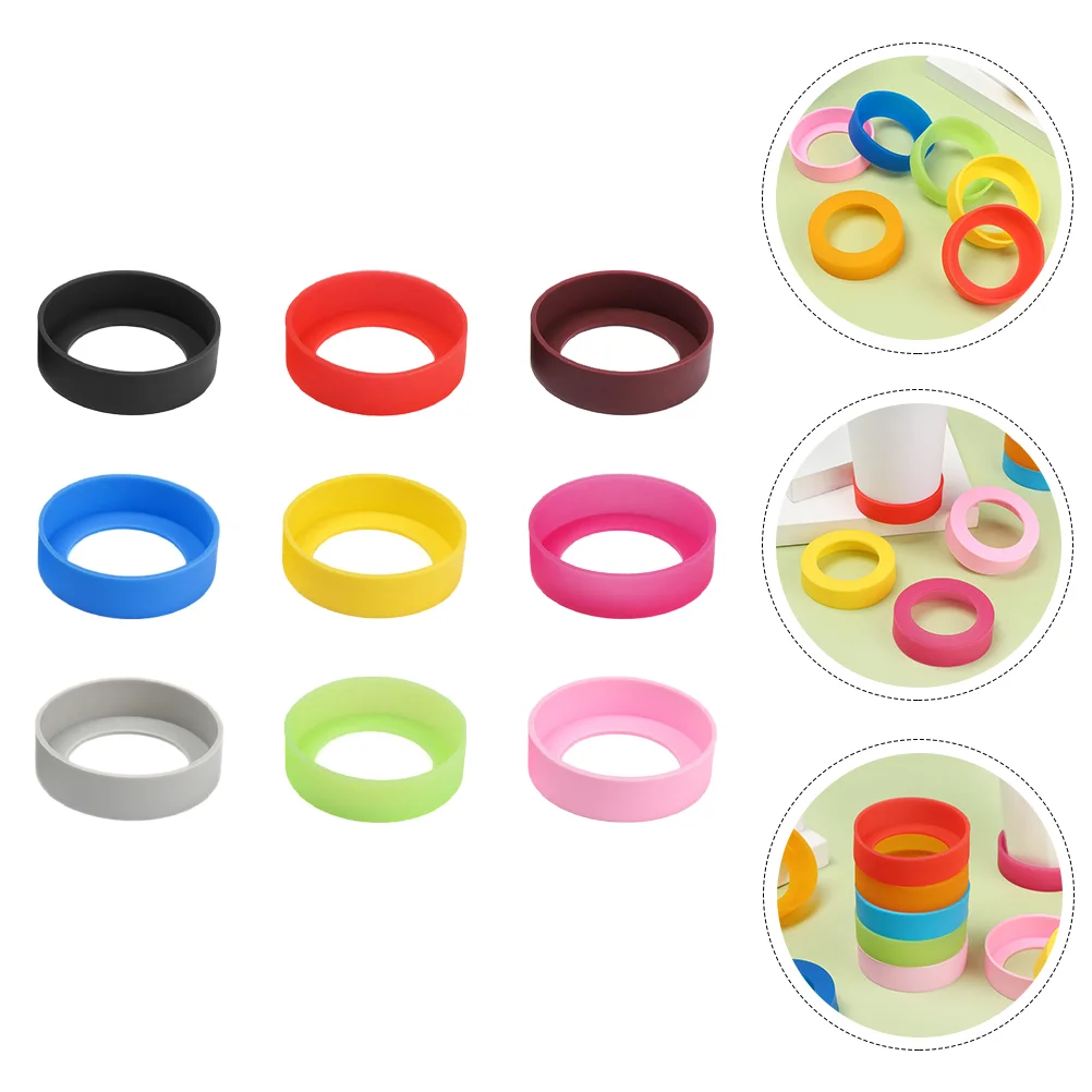 

9 Pcs Cup Bottom Protector Water Sleeve Protective Silicone Mug Mat Bottle Sleeves Bottles Anti-scald Drink Case