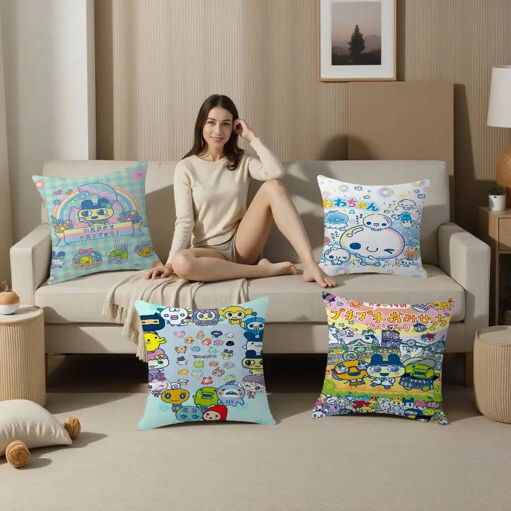 Tamagotchi Cut Friend Office Cushion Pillowcase Car Cushion Cover45X45CM Lumbar Pillowcase Sofa Pillowcover
