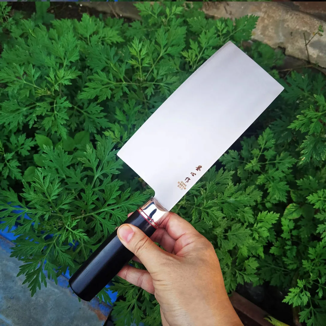 7 Inch Chinese Chef Knife SG2 Powder High-Speed Steel Core 3-layer Clad Steel Blade Ebony Handle Slicing Chopper Kitchen Knives