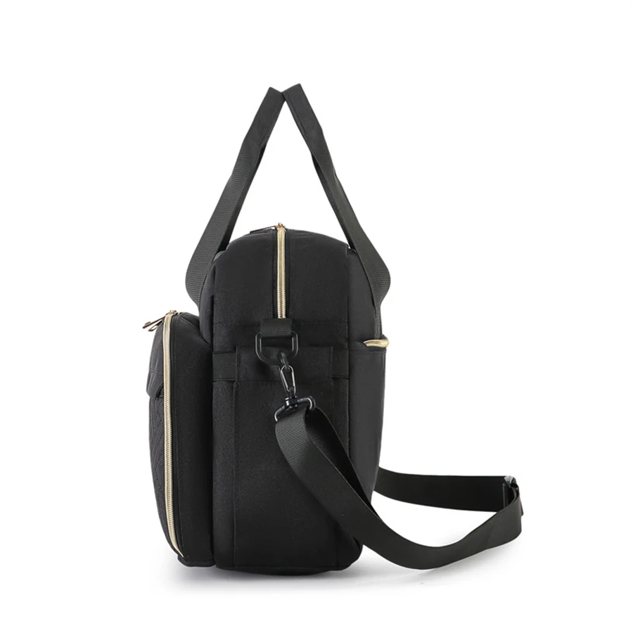 متعددة الوظائف الأمومة الأم الطفل عربة أكياس نمط جديد حقيبة حفاضات مقاومة للماء أسود حقيبة سفر سعة كبيرة