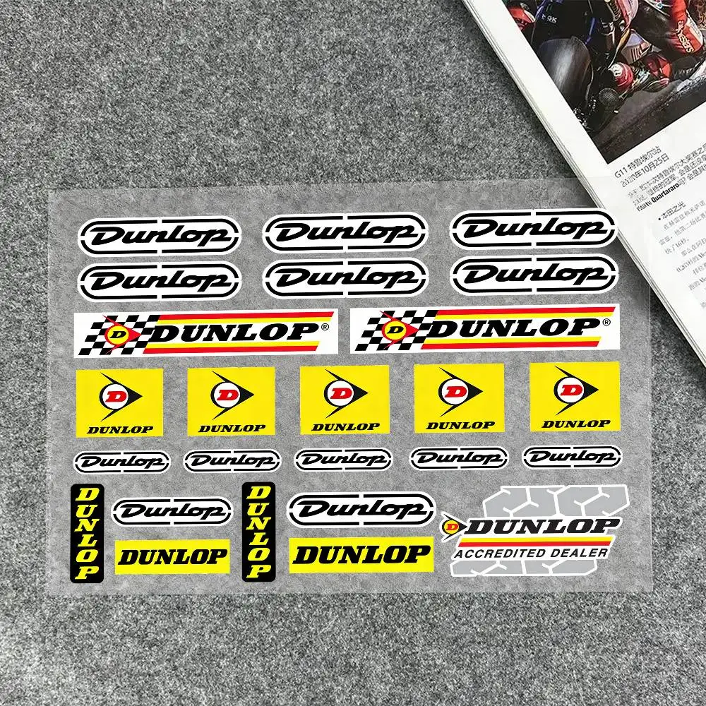 For DUNLOP Reflective Motorcycle Stickers, 3M Safety Warning At Night In The Dark Scooter Helmets