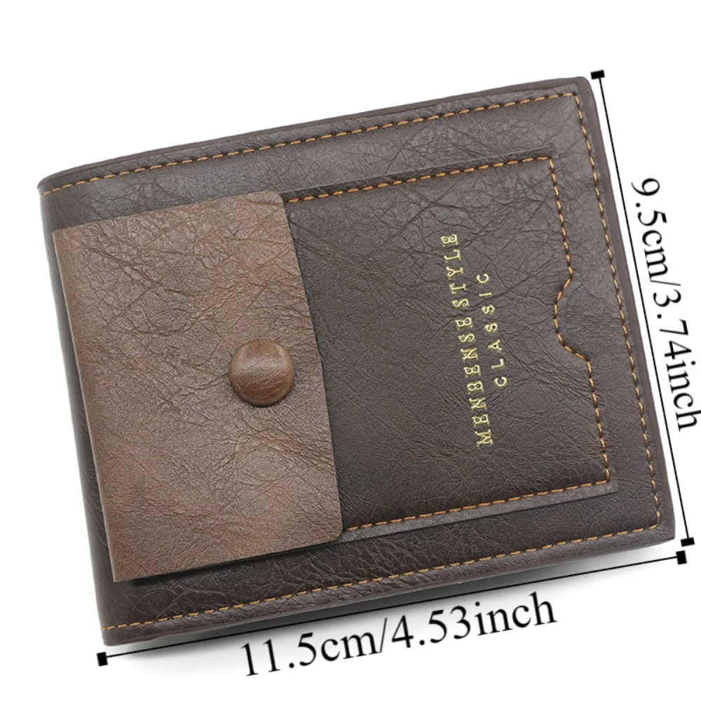 Leisure Vintage Men's Short Wallet Large Capacity Multi-position PU Card Bag Multi-function Thin Leather Coin Pocket Travel