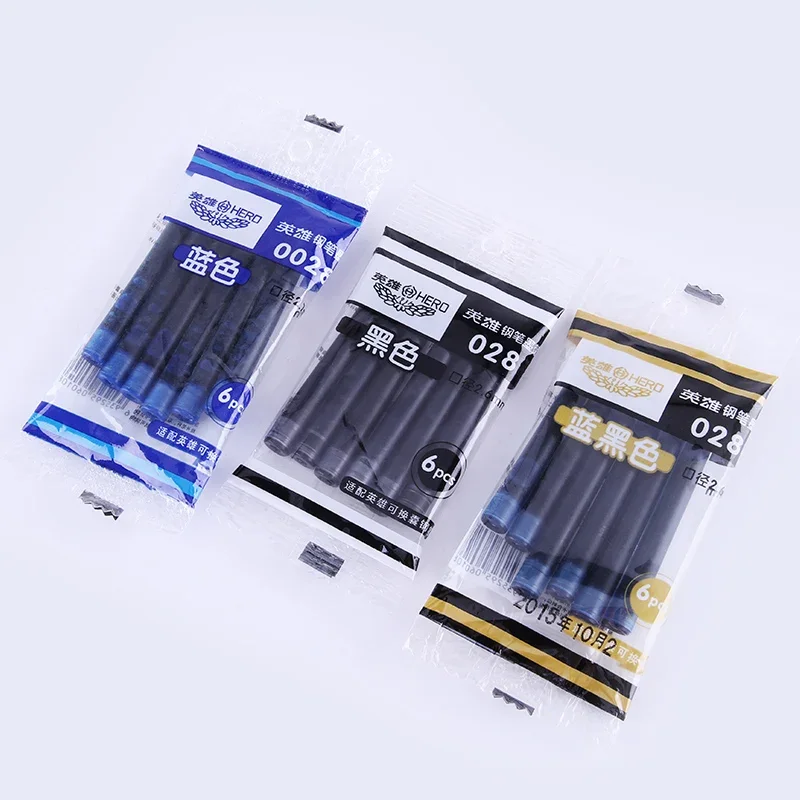 

Original Hero Ink Cartridge 028 European Specifications Fountain Pen Refill Replacement 2.6mm Diameter Black Blue Non Carbon
