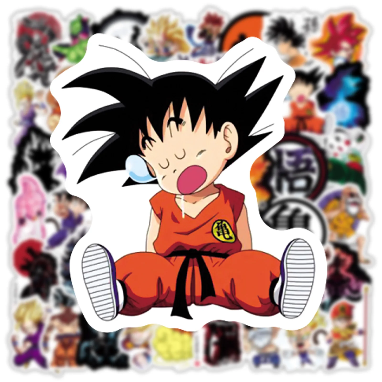 10/50/100Pcs naklejki Anime Dragon Ball dla dzieci na laptopa deskorolka na bagaż telefon naklejki na samochód kreskówka Graffiti naklejki zabawka