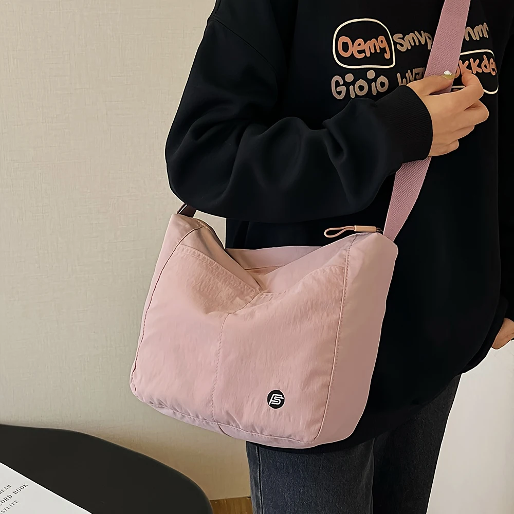 

Оригинальная японская однотонная простая художественная нейлоновая сумка через плечо, повседневная модная универсальная студенческая сумка через плечо