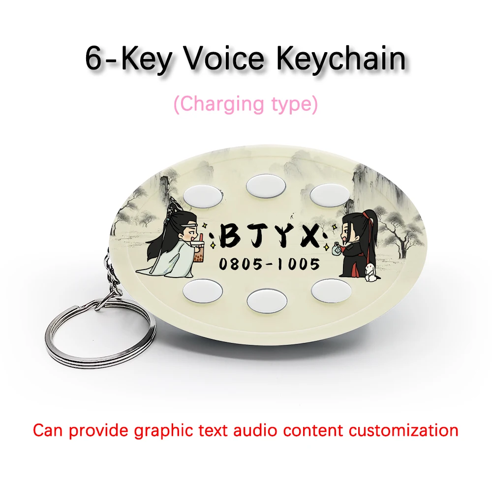 

Creative Voice Keyring Singer Actor YiBo Sean Xiao BJYX 6-Key Audio / Picture Custom Rechargeable Type Keychain Pendant Gift