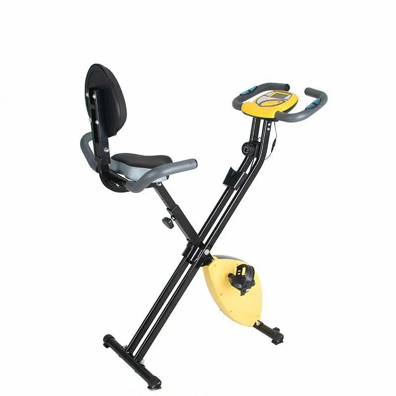 with Pulse Adjustable Resistance and Seat Height Folding Magnetic Upright Exercise Bike for Indoor Use Space Saving